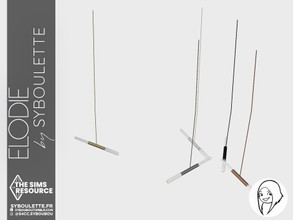 Sims 4 — Elodie - Ceiling lamp (tall) by Syboubou — This is a simple design ceiling lamp mixing metal and glass.