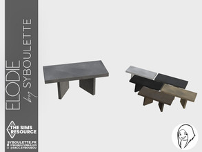 Sims 4 — Elodie - Dining table by Syboubou — This is a minimalist concrete table for 8 people.