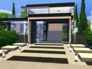 Sims 4 — Modern Aleena by Suzz86 — Modern Home featuring kitchen,dining area, and livingroom. 2 Bedroom 1 Bathroom 1