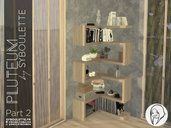 Sims 4 — Patreon early release - Pluteum (Part 2) by Syboubou — This set is all about shelves cc ! You'll get many