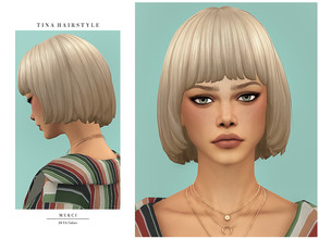 Sims 4 — Tina Hairstyle by -Merci- — New Maxis Match Hairstyle for Sims4. -For female, teen-elder. -Base Game compatible.
