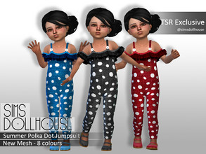 Sims 4 — Sims Dollhouse - Summer Polka Dot Jumpsuit by SimsDollhouse — Polka dot jumpsuit for toddlers with a frill and