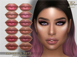 Sims 4 — FRS Lipstick N273 by FashionRoyaltySims — Standalone Custom thumbnail 12 color options HQ texture Compatible