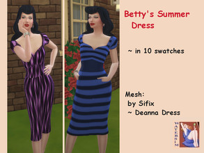 Sims 4 — ws Betty's Summer Dress - RC by watersim44 — Bettys Summer Dress Its a recolor standalone mesh by Sifix - Dress