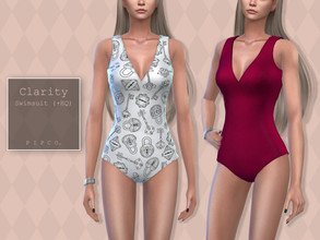 Sims 4 — Clarity Swimsuit. by Pipco — A trendy swimsuit in 20 colors. Base Game Compatible New Mesh All Lods HQ