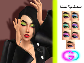 Sims 4 — Neon Eyeshadow  by Gea_Store — -7 Colors Swatch -Base Game Compatible