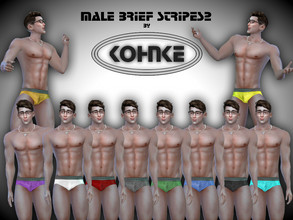 Sims 4 — Kohnke Male Brief Stripes2 by CHKohnke — Male Underwear Brief
