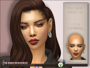 Sims 4 — Full Face Preset 02 by PlayersWonderland — This preset changes the whole head of your Sim. It adds custom