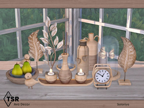 Sims 4 — Ava Decor by soloriya — Natural wooden decorative objects. Includes 11 items: --bird, --buterfly, --clock,