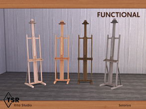Sims 4 — Rita Studio. Functional Easel by soloriya — Functional easel. Part of Rita Studio set. 4 color variations.