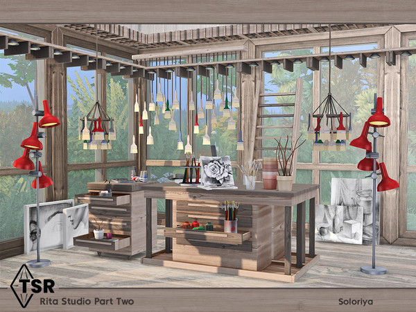 Sims 4 — Rita Studio Part Two by soloriya — Art studio for your creative sims, part two. Includes 11 objects: --three