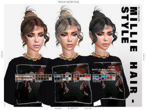 Sims 4 — LeahLillith Millie Hairstyle by Leah_Lillith — Millie Hairstyle All LODs Smooth bones Custom CAS thumbnail Works