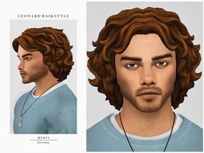 Sims 4 — Leonard Hairstyle by -Merci- — New Maxis Match Hairstyle for Sims4. -For male, teen-elder. -Base Game