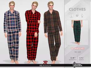 Sims 4 — Pajamas Pants 01 for Male Sim by remaron — Pajamas Pants for YA Male in The Sims 4 ReMaron_M_PjsBottom01 -06