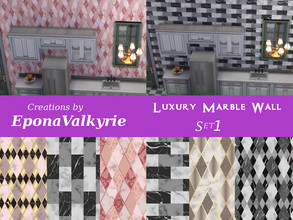 Sims 4 — Luxury Marble Wall Set 1 by EponaValkyrie — A collection of 6 luxury marble wall swatches. Other sets and