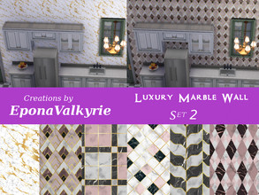 Sims 4 — Luxury Marble Wall Set 2 by EponaValkyrie — A collection of 6 luxury marble wall swatches. Other sets and