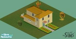 Sims 1 — Little Yellow House by ObsessedFan — This cute little house is yellow inside and out. It has two bedrooms and