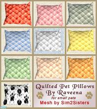 Sims 2 — Quilted Pet Pillows for small Pets by Raveena — <strong>UPDATE</strong> Please redownload, both the pillow file