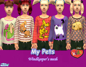 Sims 2 — evi's pets by evi — Their favorite tops with pets! Thanks Windkeeper for the mesh!