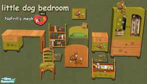 Sims 2 — evi\'s Little Dog Bedroom by evi — A 10 piece Pet bedroom Set. Thanks NoFrill for her wonderful meshes.