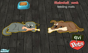 Sims 2 — evi's Hungry Pets' Mats by evi —  Feeding mats for your really hungry pets. Thanks Shakeshaft for the mesh!