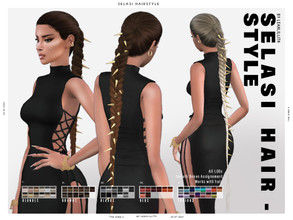 Sims 4 — LeahLillith Selasi Hairstyle by Leah_Lillith — Selasi Hairstyle All LODs Smooth bones Custom CAS thumbnail Works