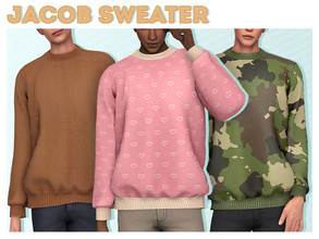 Sims 4 — Jacob Sweater (set) by Solistair — Loose winter or autumn style sweater/jumper for male frames. Comes in 20