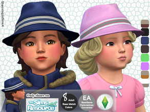 Sims 4 — Toddler Fedorastraw 8 Colors by jeisse197 — Adult Mesh Conversion Category: Hat - 8 Colors In Age: Toddler The