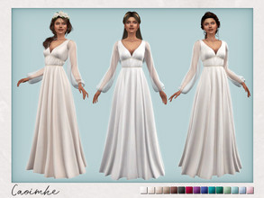 Sims 4 — Bohemian Wedding - Caoimhe Dress by Sifix2 — A belted bohemian wedding gown with sheer, flowing sleeves.