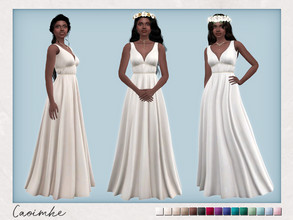 Sims 4 — Bohemian Wedding - Caoimhe Dress (Sleeveless) by Sifix2 — A sleeveless Grecian-inspired bohemian wedding gown.
