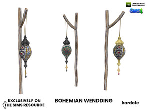 Sims 4 — Bohemian Wedding_Floor lantern by kardofe — Floor lamp, boho style, in three colour options 