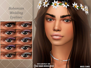 Sims 4 — Bohemian Wedding Eyeliner by MSQSIMS — This Bohemian Wedding Eyeliner is available in 10 colors. It is suitable