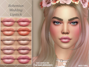 Sims 4 — Bohemian Wedding Lipstick by MSQSIMS — This Natural Bohemian Wedding Lipstick is available in 10 colors. It is