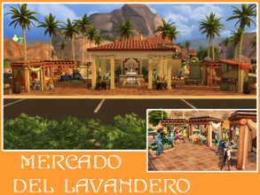 Sims 4 — Mercado del Lavandero (no CC) by Youlie25 — Sul Sul, Here is a community market place. Your sims can make