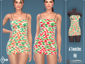 Sims 4 — Sweet Floral Super Mini Dress by Harmonia — New mesh / All Lods HQ 6 Swatches Please do not use my textures.