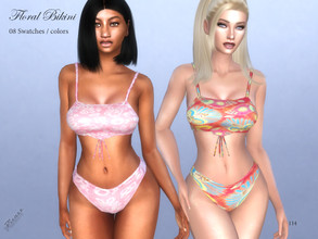 Sims 4 — Floral Bikini by pizazz — Floral Bikini for your sims 4 game. image above was taken in game so that you can see