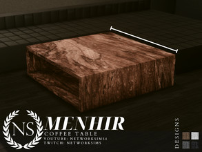 Sims 4 — Menhir Living - Coffee Table by networksims — A modern coffee table in 4 wood colours.