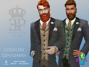 Sims 4 — Edward & Piers Country Gentleman by SimmieV — A gentleman should always strive to look his best, even in the