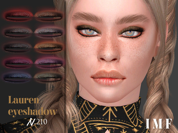 Sims 4 — IMF Lauren Eyeshadow N.210 by IzzieMcFire — Lauren Eyeshadow N.210 contains 10 colors in hq texture. Standalone
