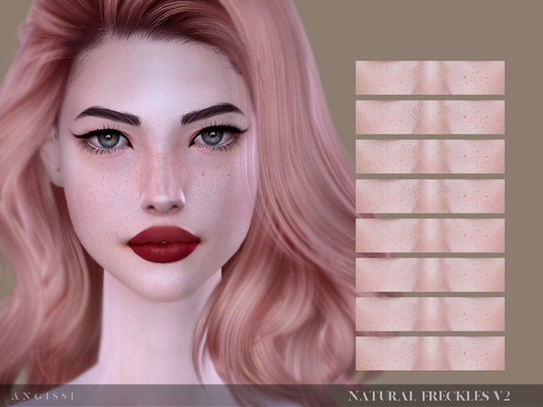 Sims 4 — Natural freckles v2 by ANGISSI — Previews made with HQ mod -8 colors -HQ compatible -female -Custom thumbnail