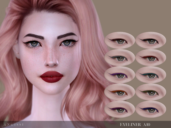 Sims 4 — Eyeliner-A10 by ANGISSI — Previews made with HQ mod -10 colors -HQ compatible -female -Custom thumbnail -Works