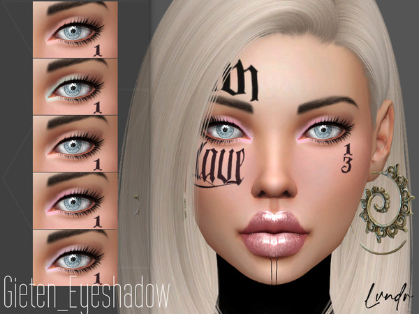 Sims 4 — Gieten_Eyeshadow by LVNDRCC — Nude, matte eyeshadow with a tint of pale, pastel light pink, peach, mint green
