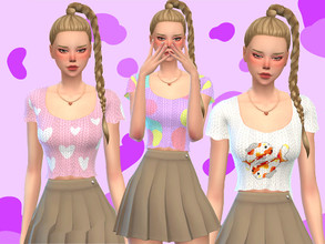 Sims 4 — Cottage Rib Knit Top by simmingwithboba — BGC (Base Game Compatible) 12 Swatches Found under T-Shirts and