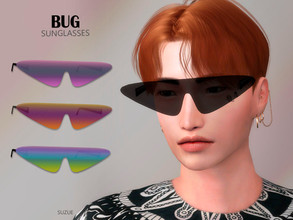 Sims 4 — Bug Sunglasses by Suzue — -New Mesh (Suzue) -10 Swatches -For Female and Male (Teen to Elder) -HQ Compatible