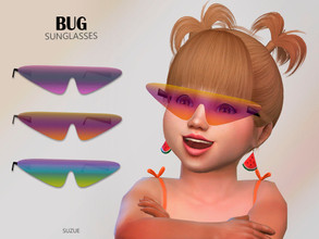 Sims 4 — Bug Sunglasses Toddler by Suzue — -New Mesh (Suzue) -10 Swatches -For Female and Male (Toddler) -HQ Compatible