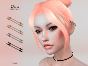 Sims 4 — Deva Piercings Left Side by Suzue — -New Mesh (Suzue) -6 Swatches -For Female and Male (Teen to Elder) -HQ