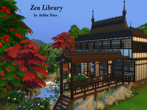 Sims 4 — Zen Library by Aabha2 — How about Reading and Studying in the mist of nature. Everyone of us likes the beauty of