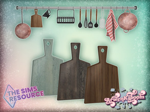 Sims 4 — Elewelds - Cutting Board by ArwenKaboom — Base game cutting board in 3 recolors. You can find all objects by