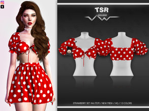 Sims 4 — Starwberry SET-146 (TOP) BD513 by busra-tr — 10 colors Adult-Elder-Teen-Young Adult For Female Custom thumbnail
