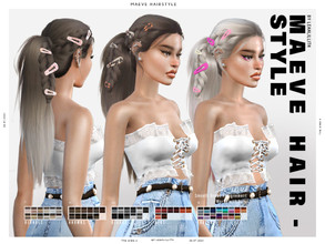 Sims 4 — Maeve Hairstyle (PATREON) by Leah_Lillith — Maeve Hairstyle All LODs Smooth bones Custom CAS thumbnail Works